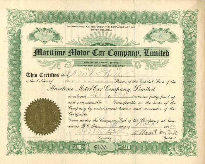 Maritime Motor Car Co., Limited